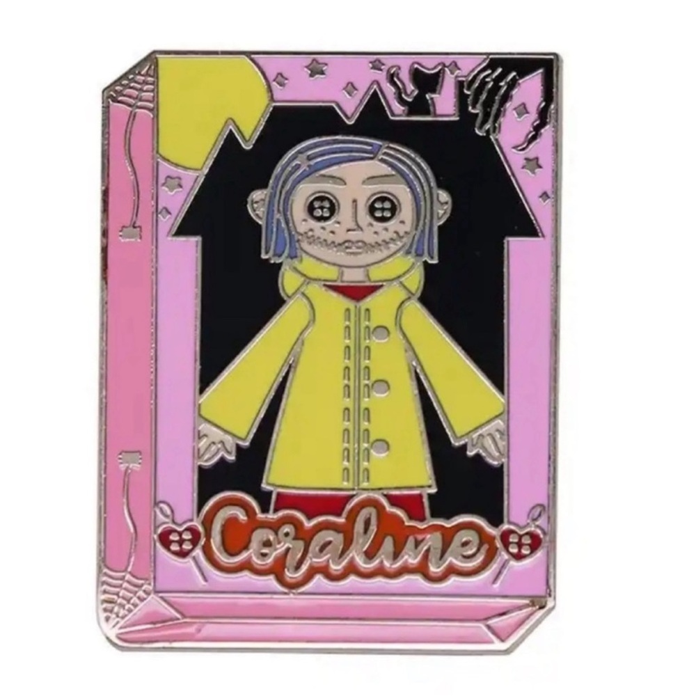 Coraline 2009 Family/Fantasy, Creepy Coraline Doll In Box Enamel Pin